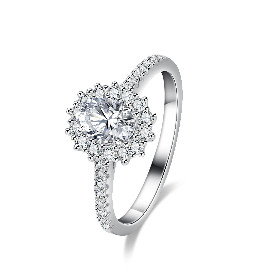 Moissanite Engagement Ring 1 Carat - Kadınlar için Alien Moissanite Yüzük, 1
