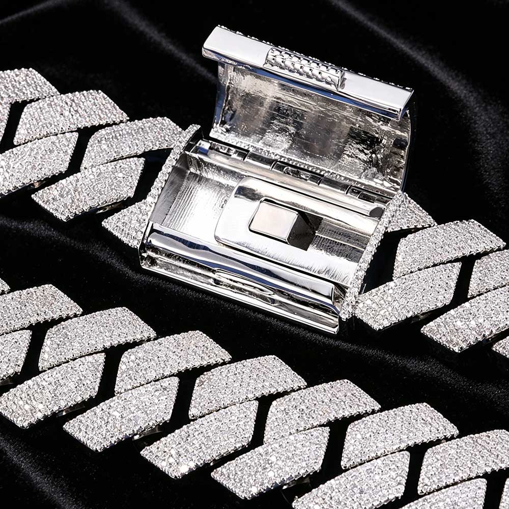 Cuban Link Chain 12Mm - Nuoya Buzlu Görünümlü 26mm 6 Sıralı