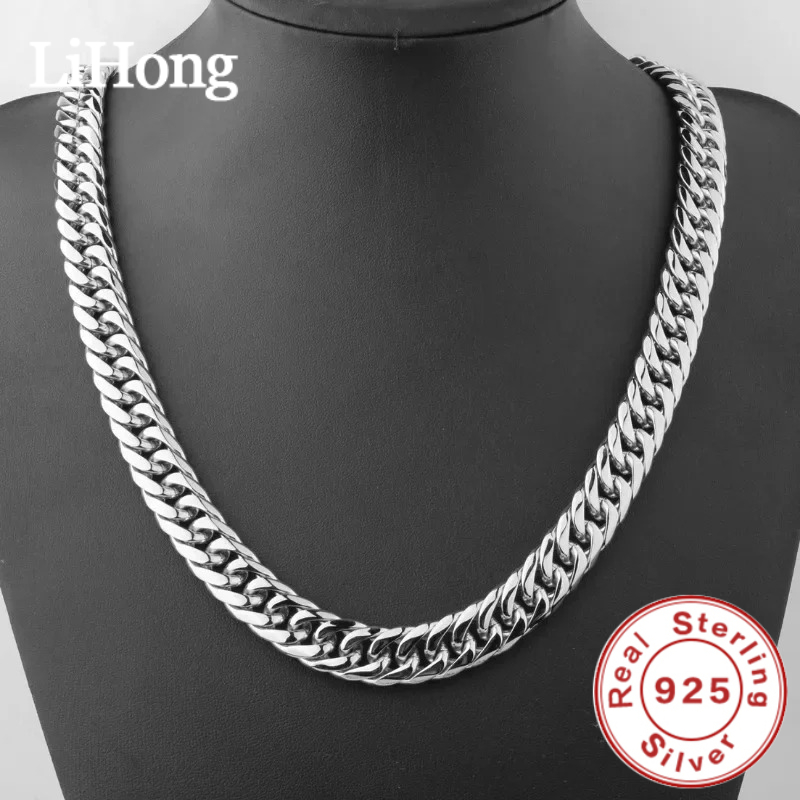 Cuban Link Chain 12Mm - 925 Ayar Gümüş 45-60 cm 10mm