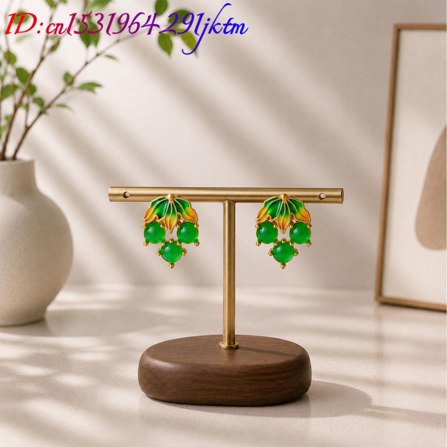 Burma Yeşimi Üzüm Küpeleri, Vi - Earrings incelemesi ve fiyatı