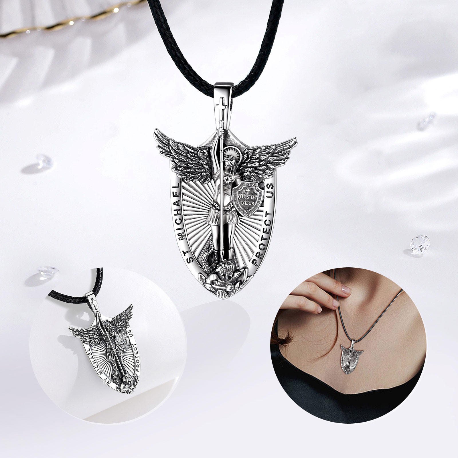 Eudora 925 Ayar Gümüş Aziz Mic - 925 Sterling Silver Chain Necklace Men incelemesi ve fiyatı