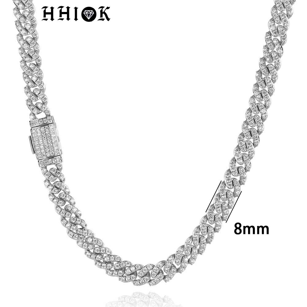 8MM1Row Zirkon Kadın Kolye Buz - Cuban Link Chain 12Mm incelemesi ve fiyatı