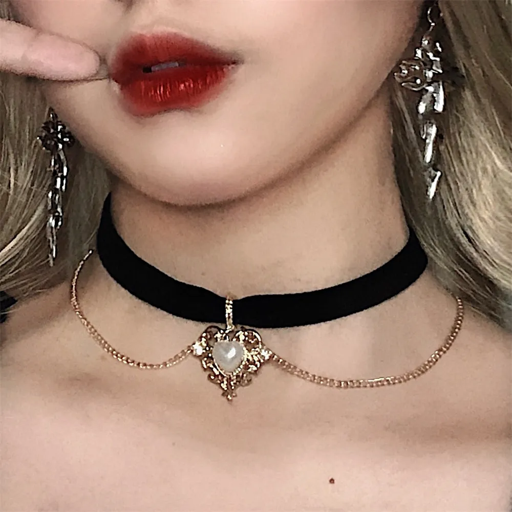 Vintage kadife zincir gerdanlı - Pearl Choker Necklace Vintage incelemesi ve fiyatı