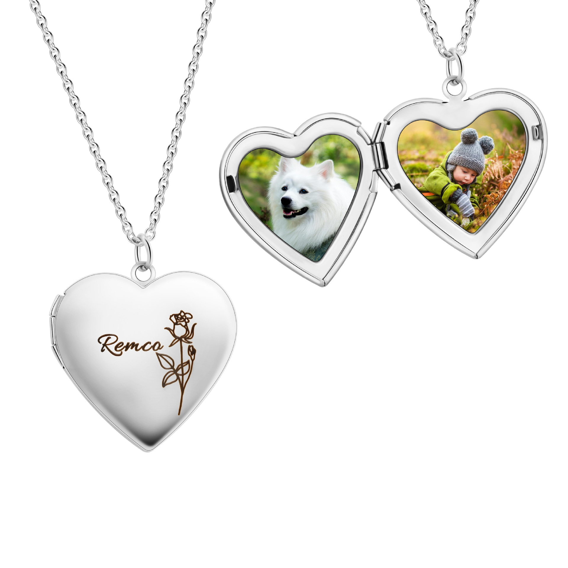 Gümüş Renkli Kalp Fotoğraf Çer - Heart Locket Necklace Photo incelemesi ve fiyatı