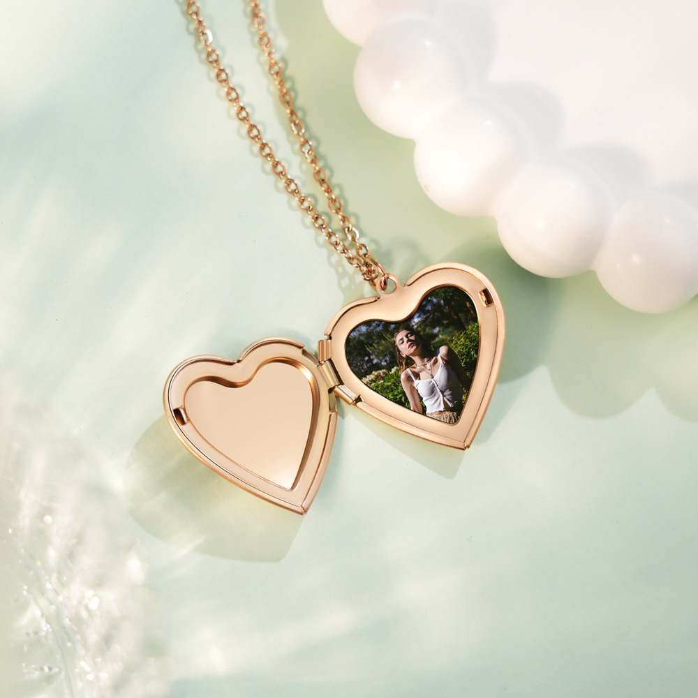 Gümüş Renkli Kalp Fotoğraf Çer - Heart Locket Necklace Photo incelemesi ve fiyatı
