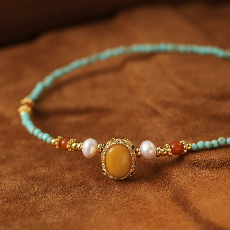 Yeni Gelen Vintage Mavi Turkua - Pearl Choker Necklace Vintage incelemesi ve fiyatı