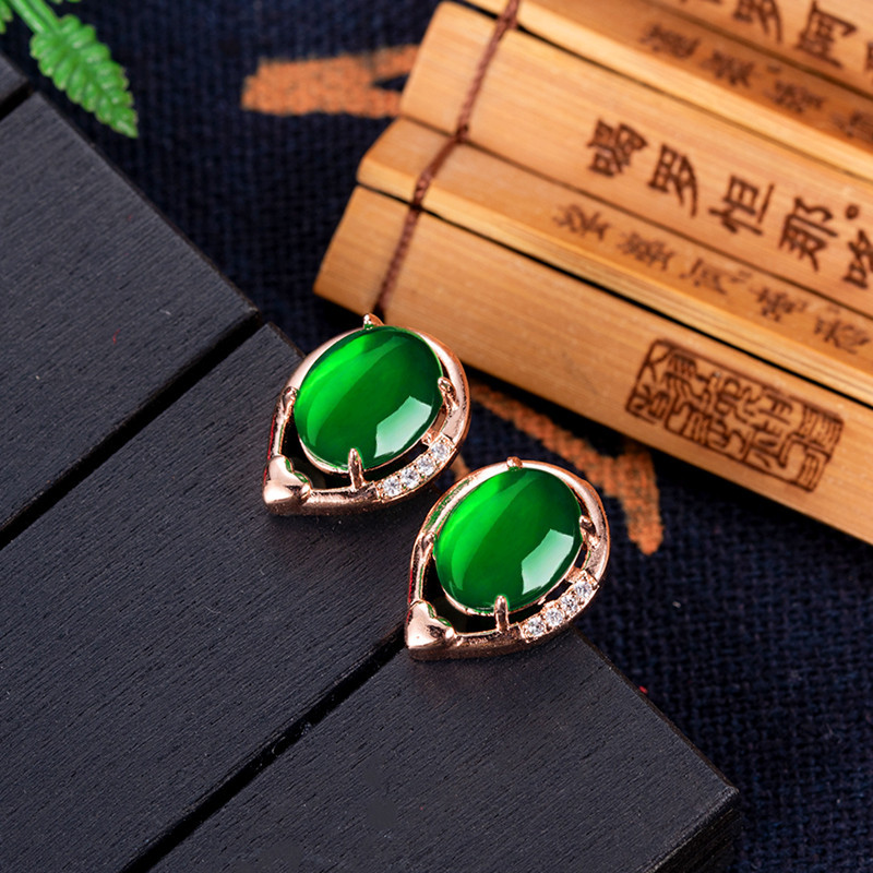 Doğal yeşim çiçek küpe taş kul - Earrings incelemesi ve fiyatı