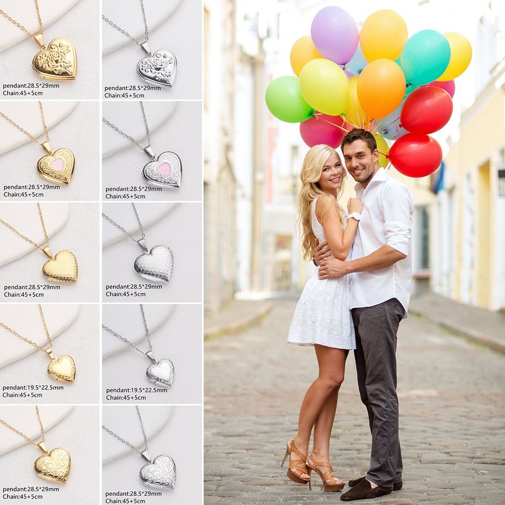 DIY kolye fotoğraf resim madal - Heart Locket Necklace Photo incelemesi ve fiyatı