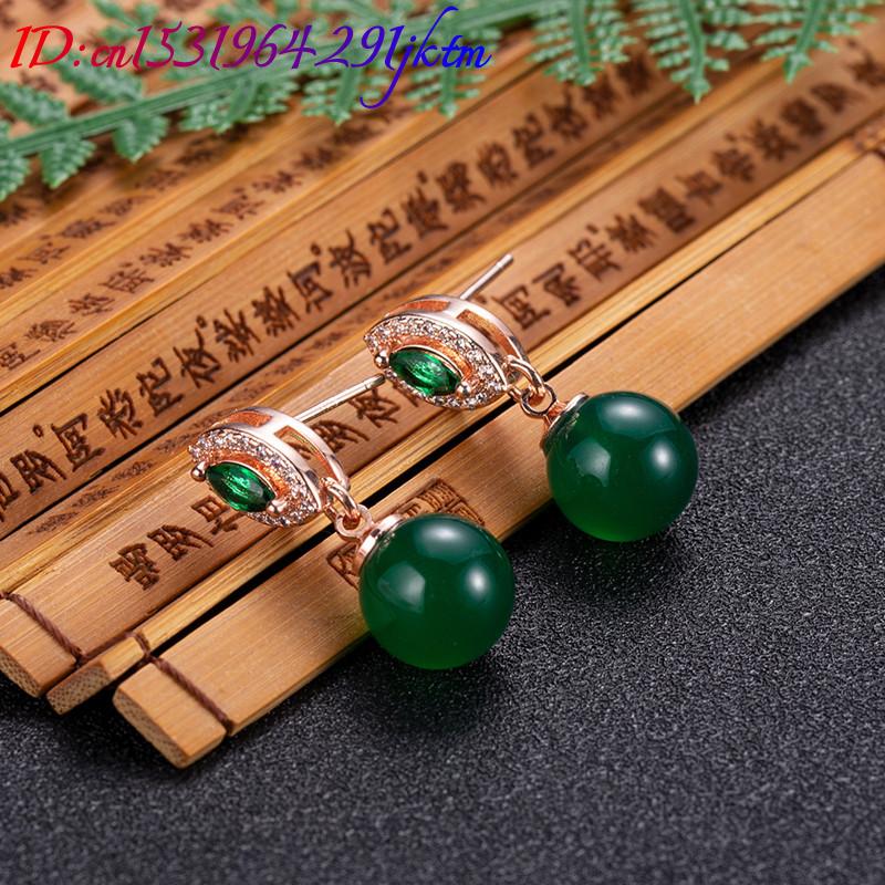 Doğal yeşim boncuk küpe moda a - Earrings incelemesi ve fiyatı