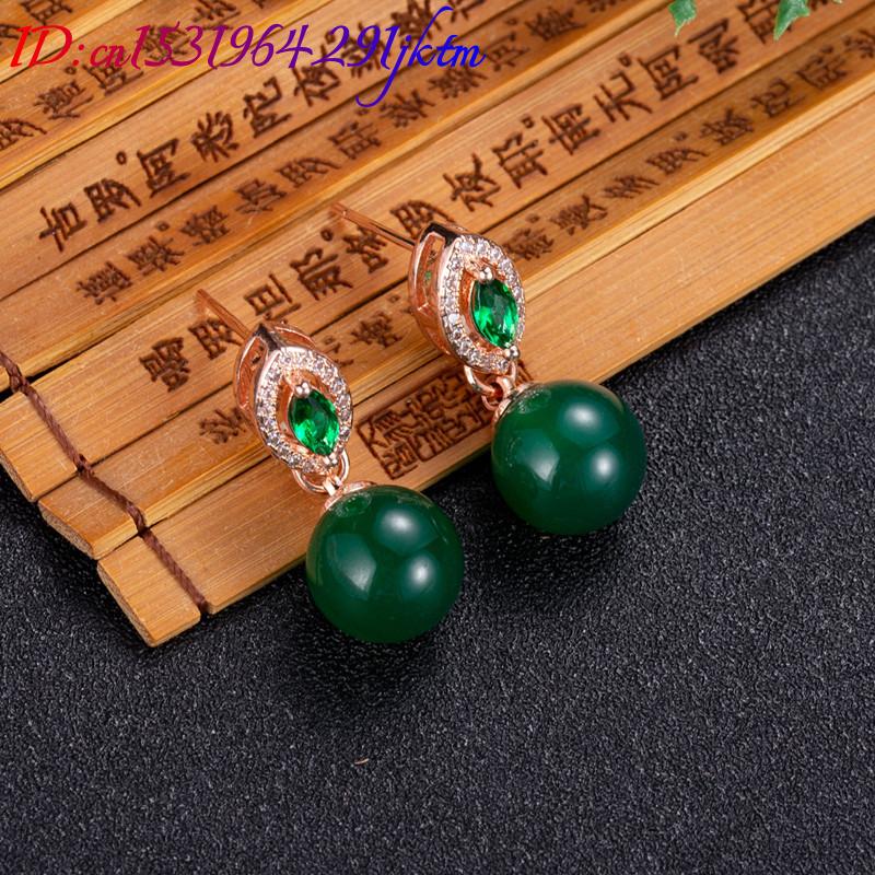 Doğal yeşim boncuk küpe moda a - Earrings incelemesi ve fiyatı