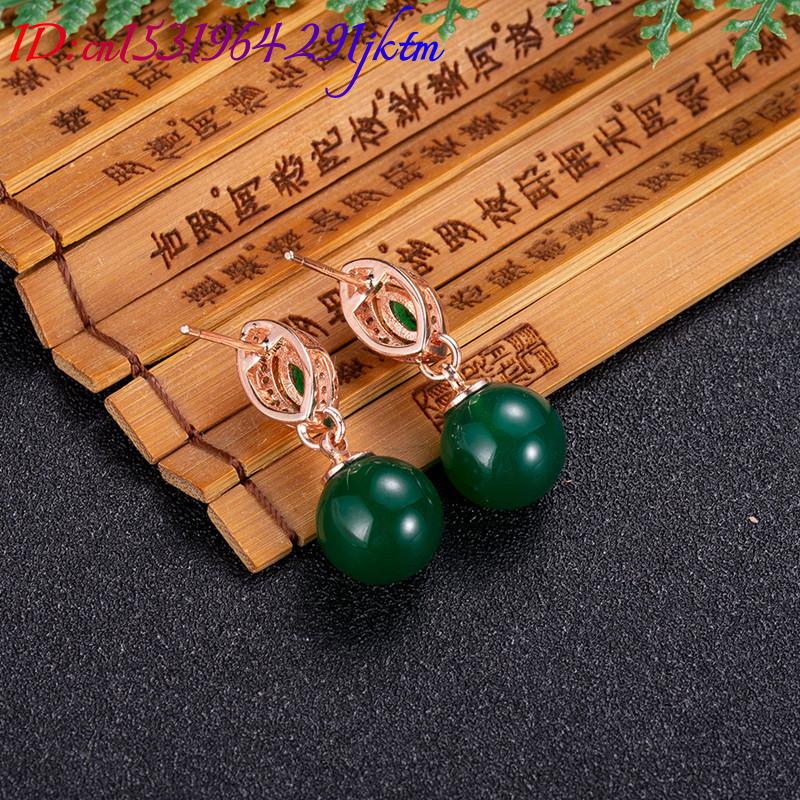 Doğal yeşim boncuk küpe moda a - Earrings incelemesi ve fiyatı